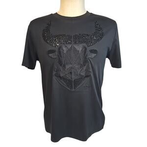 Hugo Boss Slim Fit Luxury Cotton Black Bull Graphic T-Shirt XL Designer